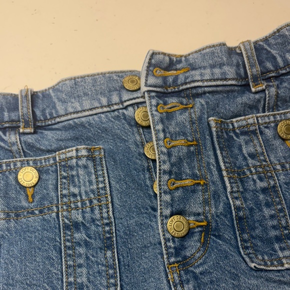 LOFT Blue Jean Shorts with Button Detail - Picture 2 of 3